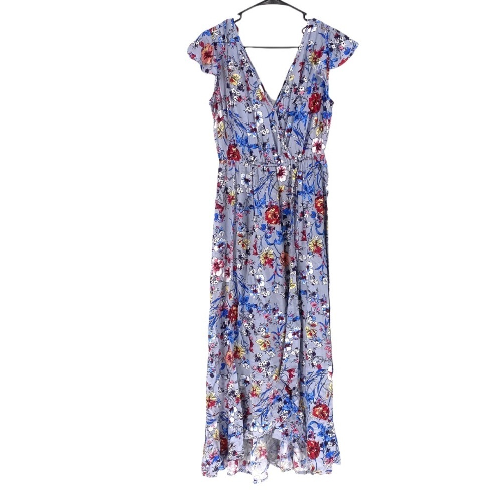 BOG Collective Women's Floral Cap Sleeve Wrap Style Maxi Dress - S